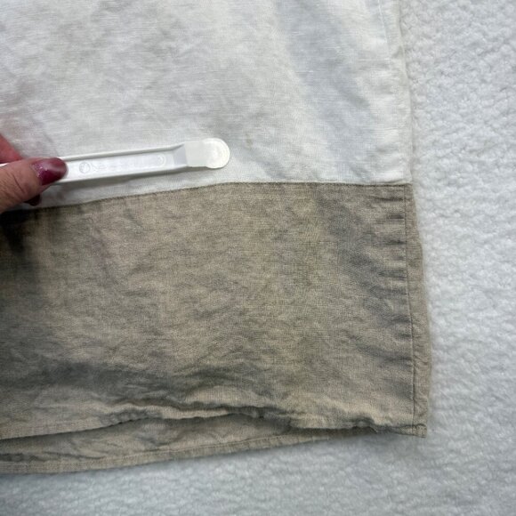 J.Jill Love Linen Sleeveless Dress Pockets Cream Tan Border Beachy Coastal Sz M - Picture 12 of 12